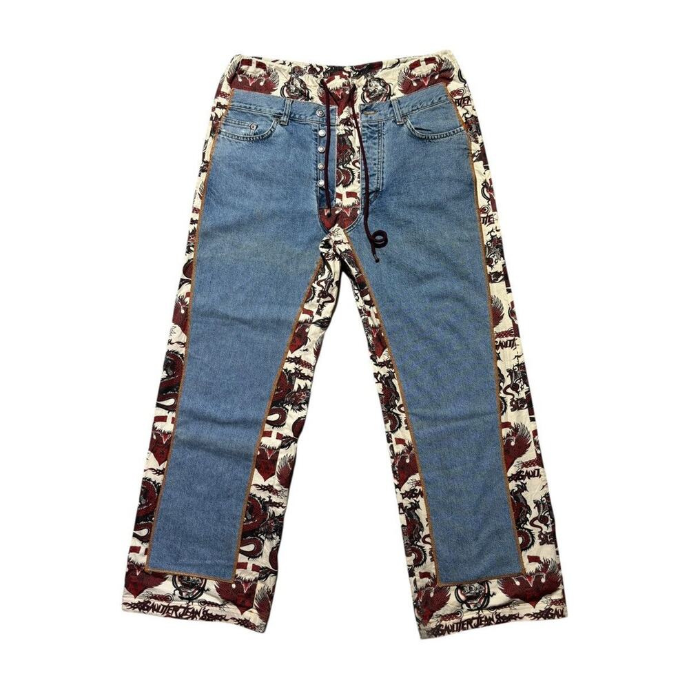 Double paneled dragon print pant